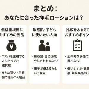 まとめ：あなたに合った抑毛ローションは？